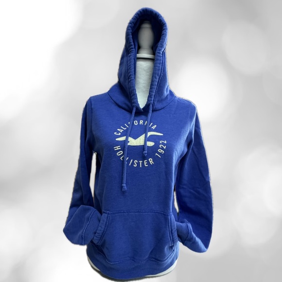 Hollister 1922 California Pullover Hoodie, Blue, Junior Large, EUC, Super soft - Picture 1 of 6